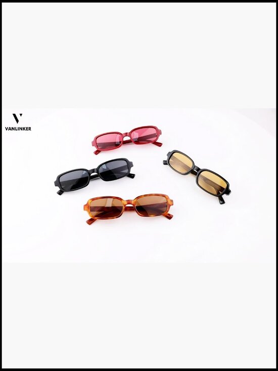 Retro Rectangle Polarized Sunglasses Narrow Rectangular Frame main image 5